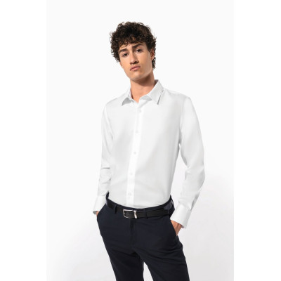 Men's fitted long-sleeved non-iron shirt